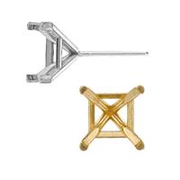 Metal Mold 4 Prong Double Wire Tapered Square Earring With 0.76 Friction Post