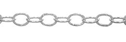 8x6mm Width Sterling Silver Knurl And Plain Link Chain