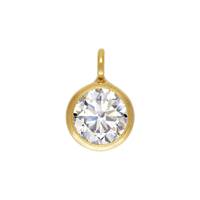 Gold Filled 4mm Cubic Zirconia Bezel Drop With Perpendicular Ring