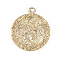 14KY Round ST Christopher Charm