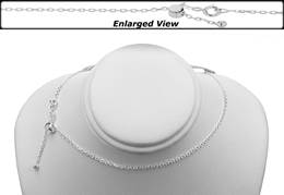 Sterling Silver Ready to Wear 22 Inches Adjustable Diamond Cut Bead Chain