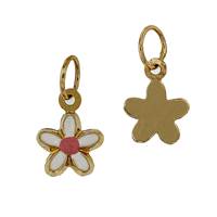 14K Cherry Blossom Flower Charm, Pink