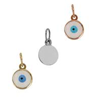 14K Round Evil Eye Charm