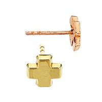 14K Flat X Criss Cross Stud Earring