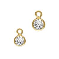 Gold Filled White Cubic Zirconia Bezel Drop