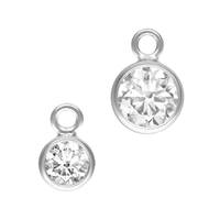 Sterling Silver Bezel Cubic Zirconia Drop