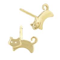 14K Cat Stud Earring