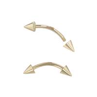 14K Bent Screw Eyebrow Cone