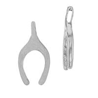 Rhodium Plated Sterling Silver Wishbone Charm