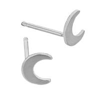 Sterling Silver Crescent Stud Earring
