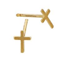 14K Cross Stud Earring