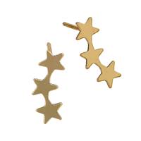 14K 3 Stars Stud Earring