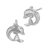 Sterling Silver Dolphin Stud Earrng