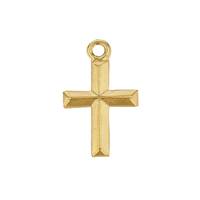 14K Cross Charm, Convex