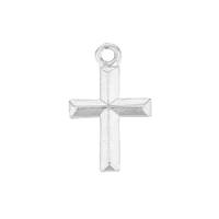 Sterling Silver Cross Charm, Convex
