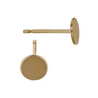 14K Circle Disc Stud Earring