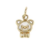 14K Mother Of Pearl Bear Charm