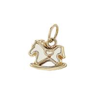 14K Mother Of Pearl Horse Charm