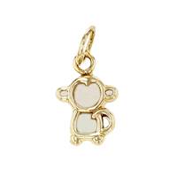 14K Mother Of Pearl Monkey Charm