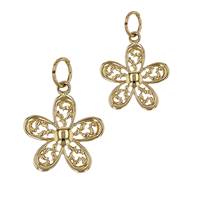 14K Filigree Flower Charm