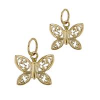 14K Filigree Butterfly Charm