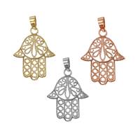 14K Filigree Hamsa Charm