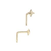 14K Star L- Bend Nose Stud