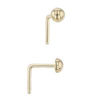 14K Half Ball L-Bend Nose Stud