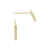 14K Rectangle Bar Stud Earring