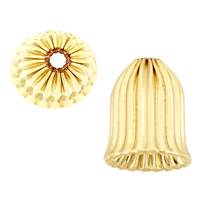 Gold Filled  Corrugated Bell Bead Cap