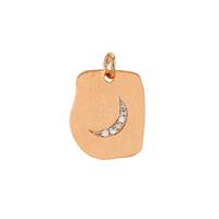 Rose Gold Vermeil Rectangle Cubic Zirconia Moon Charm