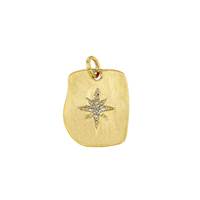 Vermeil Gold Rectangle Cubic Zirconia Star Charm