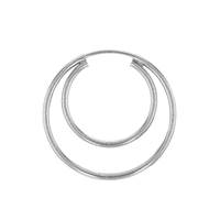 Sterling Silver 24x1.2mm Endless Double Hoop Earring