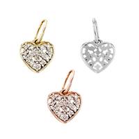 14K Diamond Heart Charms