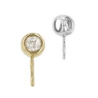 14K Diamond Bezel Charm With Peg For Pearl