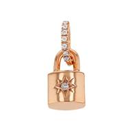 Rose Gold Vermeil Cubic Zirconia Starburst Padlock Charm