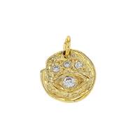 Vermeil Gold Cubic Zirconia Eye Charm