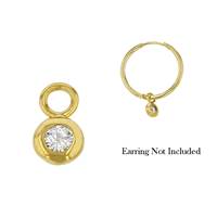 Vermeil Gold Cubic Zirconia Bezel Charm