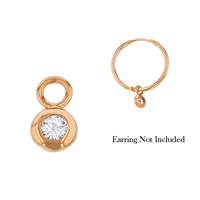 Rose Gold Vermeil Cubic Zirconia Bezel Charm