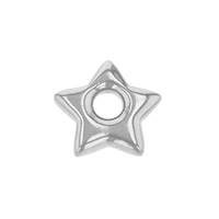 Rhodium Plated Sterling Silver Star Charm