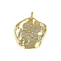 Vermeil Gold Cubic Zirconia Disc Charm