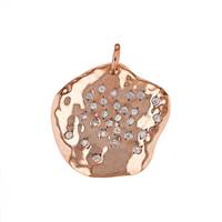 Rose Gold Vermeil Cubic Zirconia Disc Charm