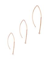 Rose Gold Filled Earwire With Dangling 1.0mm Box Cable  Chain