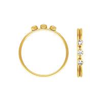 Gold Filled 3 Cubic Zirconia Stacking Ring