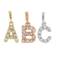 14K Diamond Block Letter Initial Charm