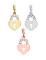 14K Diamond Padlock Charm
