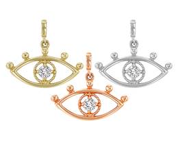 14K Diamond Eye Charm