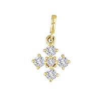 14K Diamond Cross Charm