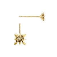 14K Diamond Star Compass Rose Stud Earring