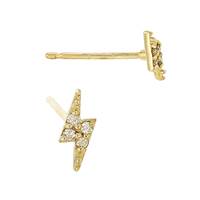 14k Diamond Lightning Stud Earring